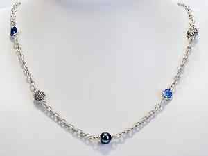 Judith Ripka Sterling Culture FW Pearl Diamonique station chain necklace 20 L  