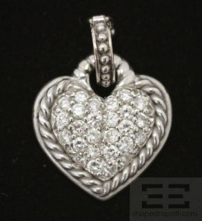 Judith Ripka 18K White Gold Diamond Heart Pendant  