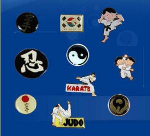 Lapel Badge Karate Taekwondo Judo Ninja Multi Pack X10  