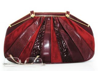 Judith Leiber Vintage Snakeskin Purse Karung Clutch Handbag 13 Mint
