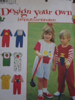 Uncut Vintage Simplicity Sewing Pattern Toddler Jumpsuit 9525 Design