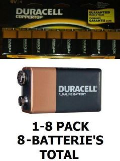 Pack Duracell Coppertop 9V Batteries Battery New SEALED 8 batterie