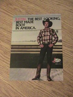80s Justin Boot Advertisement Steve Kanaly Dallas TV Star Ad Belt