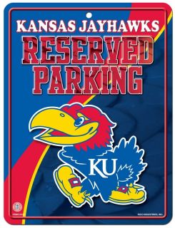 Kansas Jayhawks NCAA Metal Reserved Parking Sign 8 5x11 Embossed