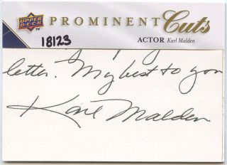Karl Malden 2009 UD Prominent Cuts Auto Autograph 18 23