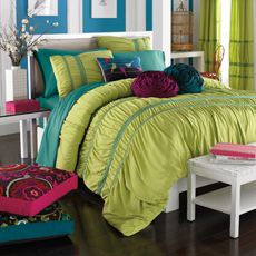 KAS Eloise Green Apple Queen Full Comforter Set