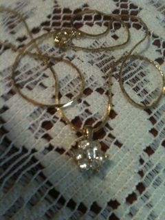 Grandmas Estate Jewelry 1 Karat CZ Multi Stones 17 Chain Necklace