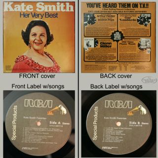 Kate Smith Her Very Best DVL 1 0477 1980 w God Bless America Collector