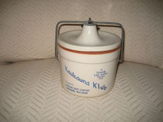 Vintage Stoneware Butter Crock Kaukauna Klub Dairy Co Wisconsin Clean