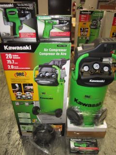 Kawasaki 20GL Air Compressor with Impact Ratchet Drill and Hose New