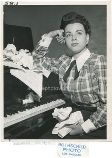 Frustrated Kay Starr Pop Jazz Singer by Piano Fun Antique Photo