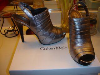 Calvin Klein Kaylor Metallic Leather Wedding Prom