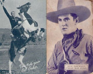Vintage Postcards Western Movie Stars Bob Baker Ken Maynard