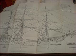 Seven Pages of Model SHIP Plans U s Frigate Constitution