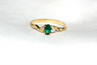 May Birthstone Ring Emerald Green Austrian Crystal