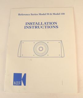 Vtg Instruction Manual KEF Reference Series Loudspeaker Model 90 100