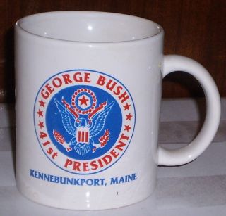George Bush 41st President Kennebunkport Maine Coffee Cup Mug Good