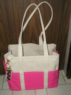 Port Canvas Bag Sturdy Pink White Tote Kennebunkport Maine