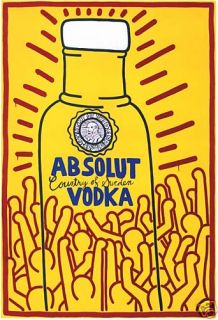Keith Haring Absolut Vodka Pop Art Poster Print 42 x 30