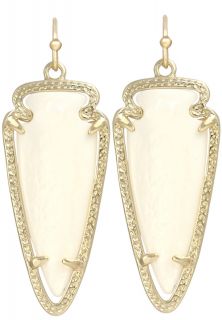 Kendra Scott Sky Dangle Earrings Mother of Pearl 14K Gold Plated White