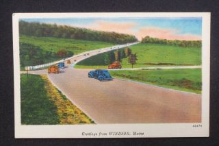 on The Road Greetings Windsor Me Kennebec Co Postcard Maine