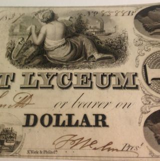 Finest Known Newport Lyceum KY Kent 1837 $1 Scioto Portsmith Oh