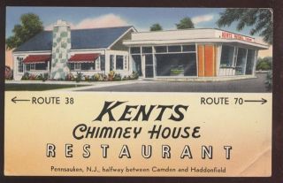 Postcard Pennsauken NJ Kents Restaurant View 1950S
