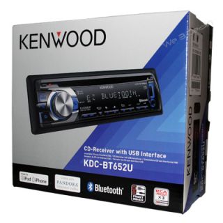 Kenwood KDC BT652U InDash CD Player AM FM Stereo Receiver Bluetooth