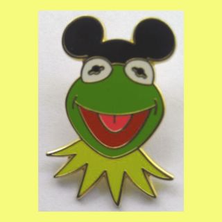 Kermit The Frog Head with Mickey Mouse Ears Hat Disney Trading Pin