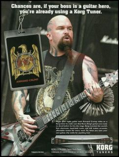 SLAYER KERRY KING FOR KORG DTR 2000 DIGITAL TUNERS AD 8X11
