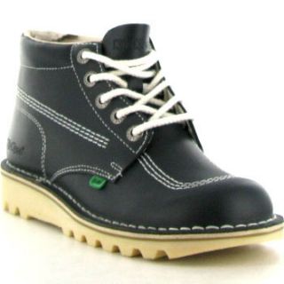 Kickers Shoes Kick Hi Navy White Classic Mens Boots Sizes UK 5 5 12