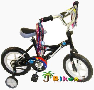 Kids Boys 12 BMX Bikes Micargi MBR12Y with Training Wheels Black