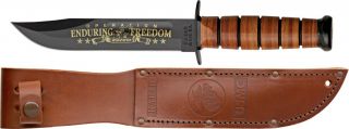 Ka Bar Fixed Knives US Marines OEF Afghanistan 12 Stacked Leather