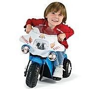 Kids Blue White Police Electric Chopper Ride on Motorcycle Power