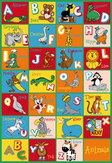  Rug Educational ABC Alphabet Numbers Kids Animal Play Mat 39 x58 New
