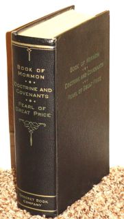 LDS TRIPLE BOOK OF MORMON HARDBACK 1950 DESERET BOOK DECORATIVE