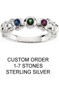 Mothers Family Jewelry Mothers Birthstone Ring in Sterling Silver 1