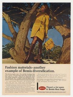 1969 Bemis Pervel Fashion Materials Coat Bag Boots Ad