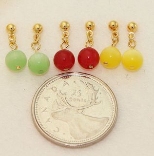 Pairs of Mini Gemstone Candy Earrings for Kids