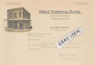 National Bank Killeen Texas 1917 Will Rancier Steakley