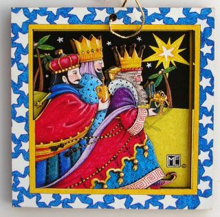 Christmas Laser Cut Wood Gift Tag Ornament Three Wise Men Kings