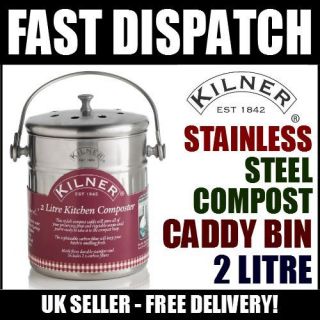 Kilner 2 Litre 0025 416 Stainless Steel Kitchen Cupboard Top Compost
