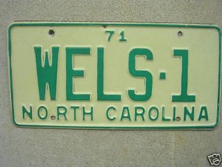 1971 North Carolina License Plate Wels 1 Kinston Radio