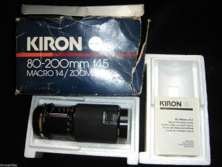 Vtg Kiron Macro 80 200 Camera Lense f4 5 Box Paper Olympus 1982 Japan