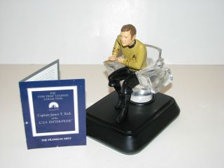 1992 Star TrekFranklin Mint Captain Kirk Crystal Chair Figurine W