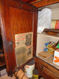 Vintage TIGER OAK Hoosier Old Antique Kitchen Cabinet w/Flour Bin