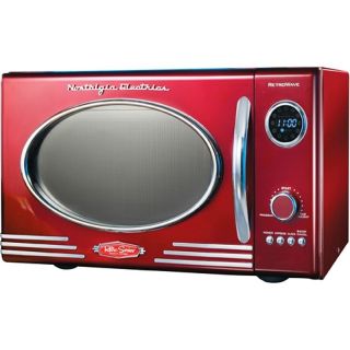 Countertop Microwave Oven Retro Red Compact Kitchen Dorm Electric