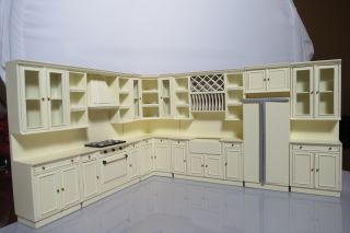 Bespaq Dollhouse Miniature kitchen furniture appliance set cabinet