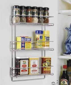 Chrome Spice Rack Pantry Kitchen Organizer Storage Rack Holder Brand