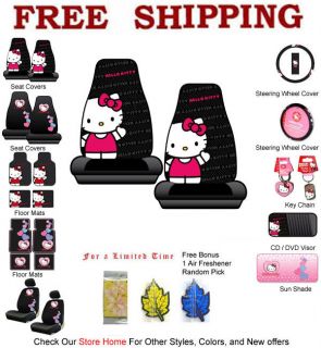 Front Seat Covers Set Sanrio Hello Kitty Core Classic Waving